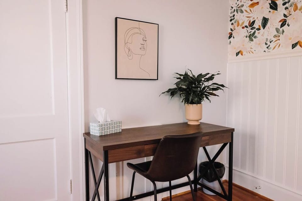Perfect for work or study, this desk offers a quiet space to focus during your stay.