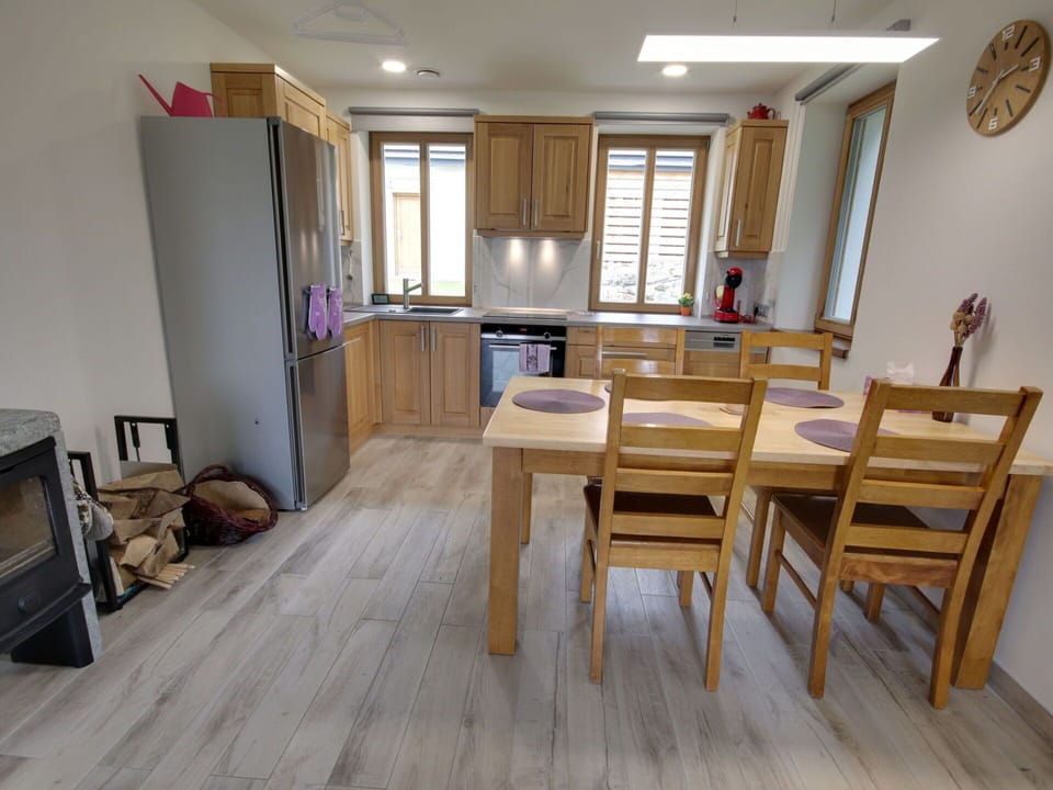 Furniture, Table, Wood, Interior Design, Window, Floor, Kitchen, Flooring, Cabinetry, Living Room