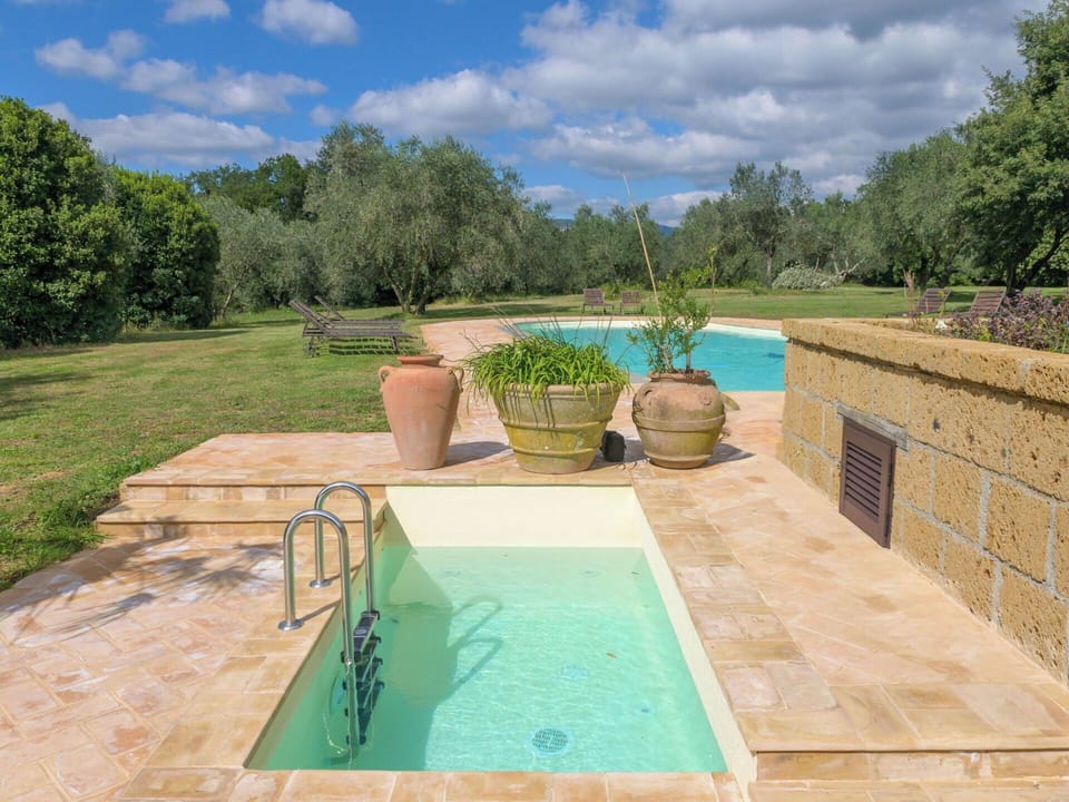 Swimming Pool, Water Feature, Garden, Composite Material, Flagstone, Landscaping, Backyard, Resort, Tile, Shade