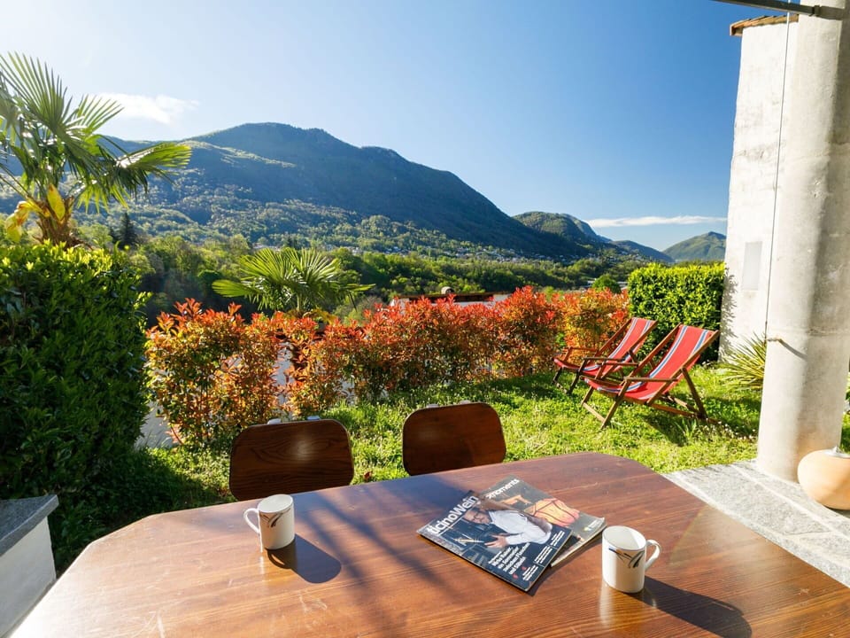 Table, Sky, Plant, Property, Furniture, Mountain, Flowerpot, Flower, Nature, Azure