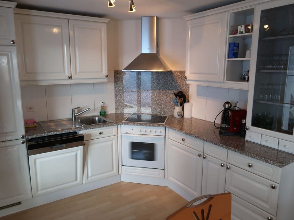 Cabinetry, Countertop, White, Sink, Kitchen Sink, Kitchen, Wood, Kitchen Appliance, Kitchen Stove, Interior Design