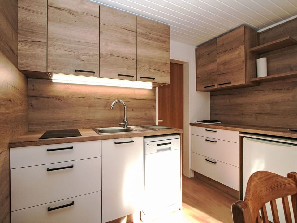 Cabinetry, Countertop, Kitchen, Flooring, Furniture, Wood, Kitchen Appliance, Interior Design, Floor, Sink