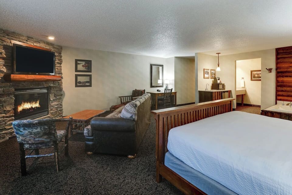 Kick back on the sofa and enjoy fireside movie nights.