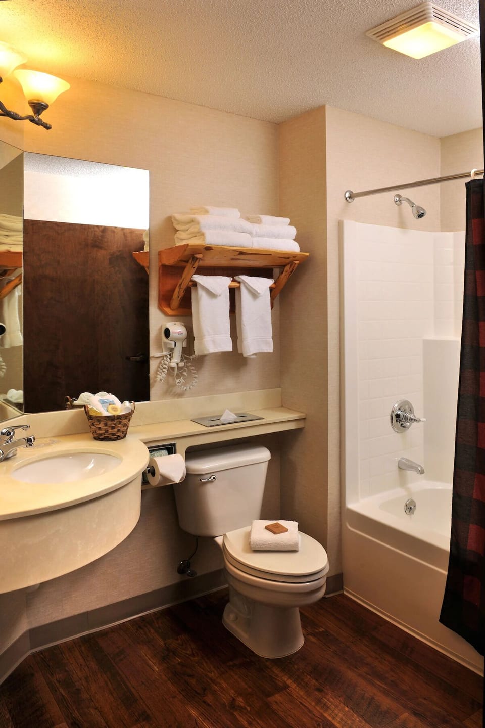 Rinse off easily with a clean shower-tub combo and plush towels.