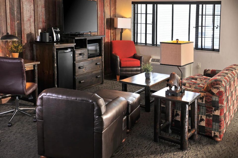 Unwind after adventures in a cozy lounge with big TV.