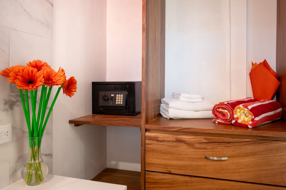 In-room safebox and spacious closet providing secure storage and organized space for your belongings. Convenient feature in this Tamarindo Costa Rica condo rental, ideal for keeping valuables safe while enjoying the beach and restaurants.