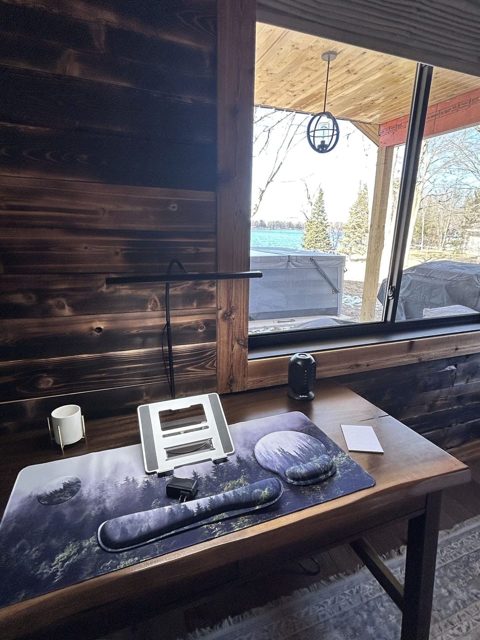 Workspace in primary bedroom