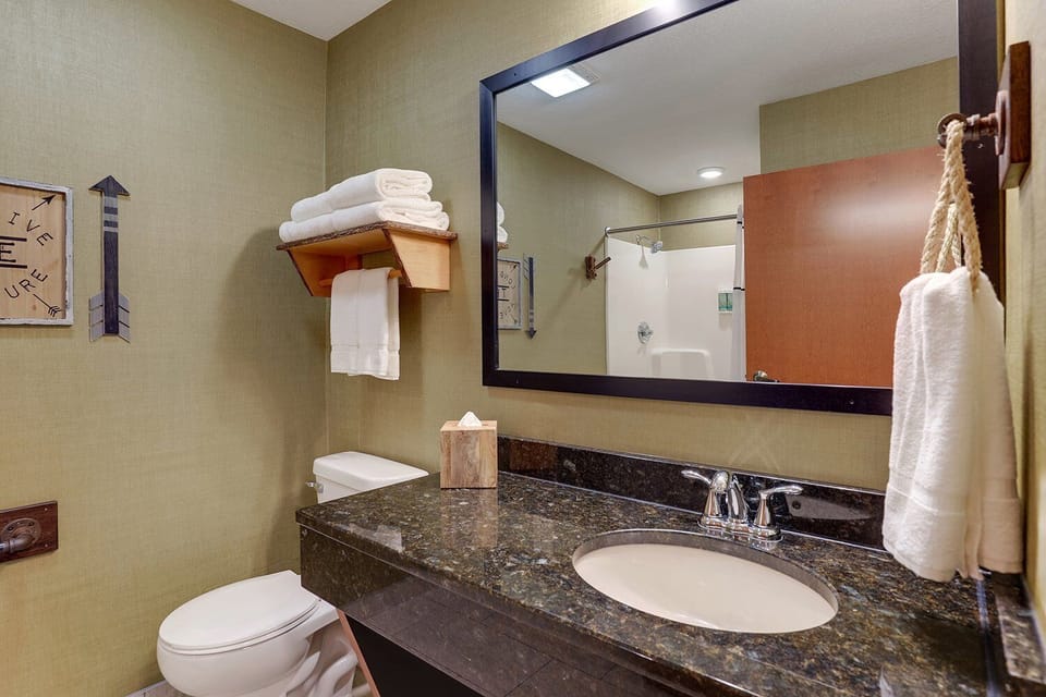 Refresh in the bright bath with plenty of counter space.