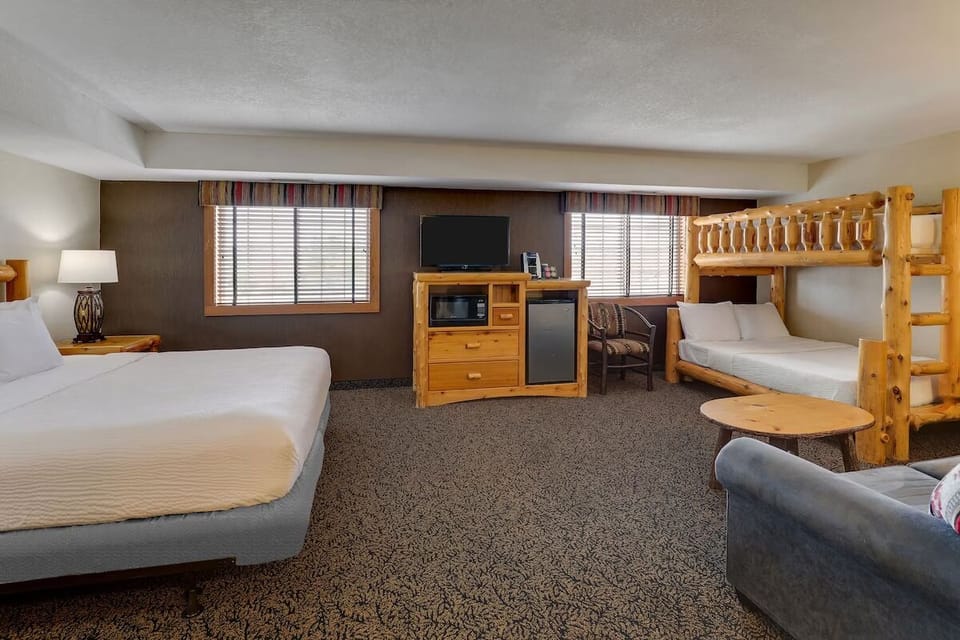 Stretch out together with king comfort and cozy bunk beds.