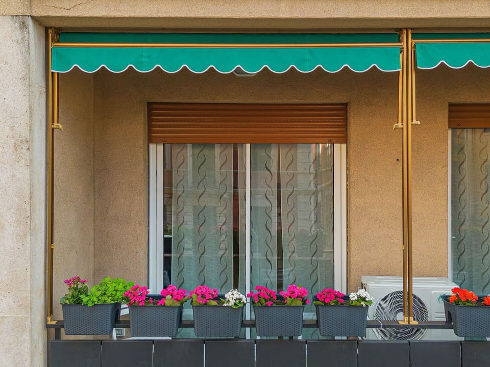 Flower, Plant, Property, Window, Building, Flowerpot, Rectangle, House, Textile