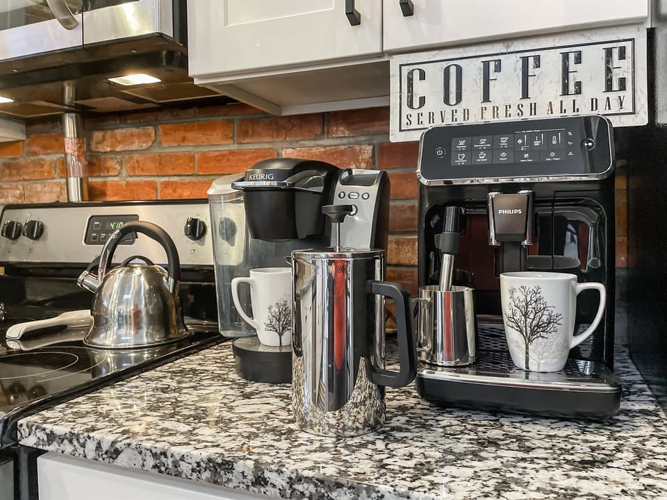 Cappuccino, Keurig, French Press, Drip Pot-- Coffee for all!