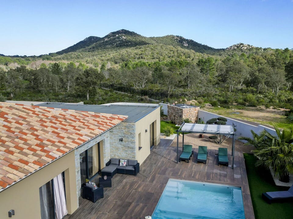Sky, Water, Building, Plant, Window, Mountain, Azure, Tree, House, Swimming Pool