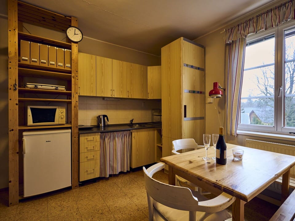 Cabinetry, Furniture, Countertop, Table, Window, Building, Kitchen, Kitchen Appliance, Wood, Drawer