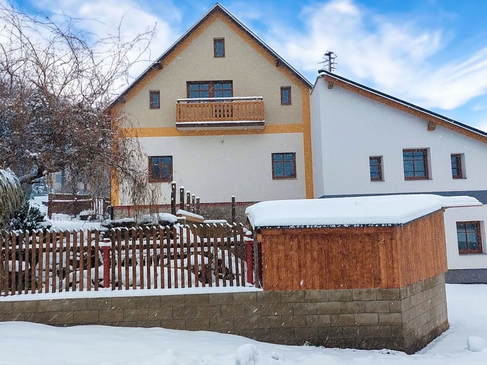 Cloud, Building, Sky, Snow, Window, Wood, House, Fence, Tree, Cottage