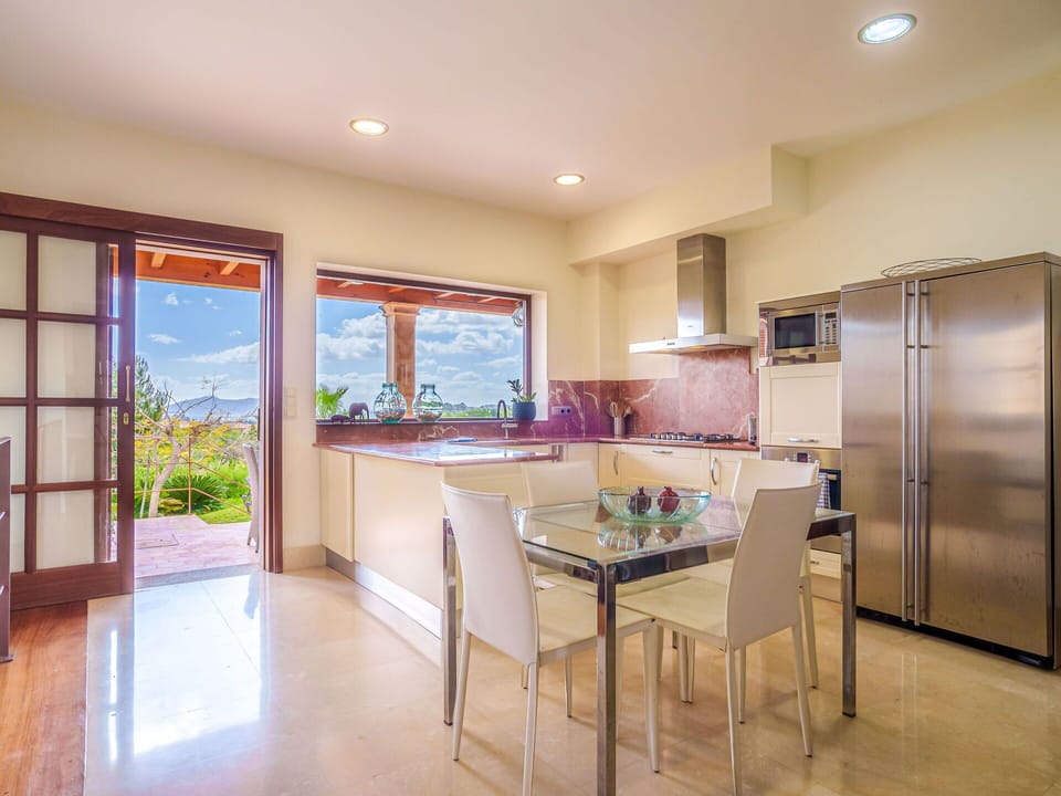 Table, Furniture, Cabinetry, Countertop, Chair, Window, Wood, Building, Kitchen, Houseplant