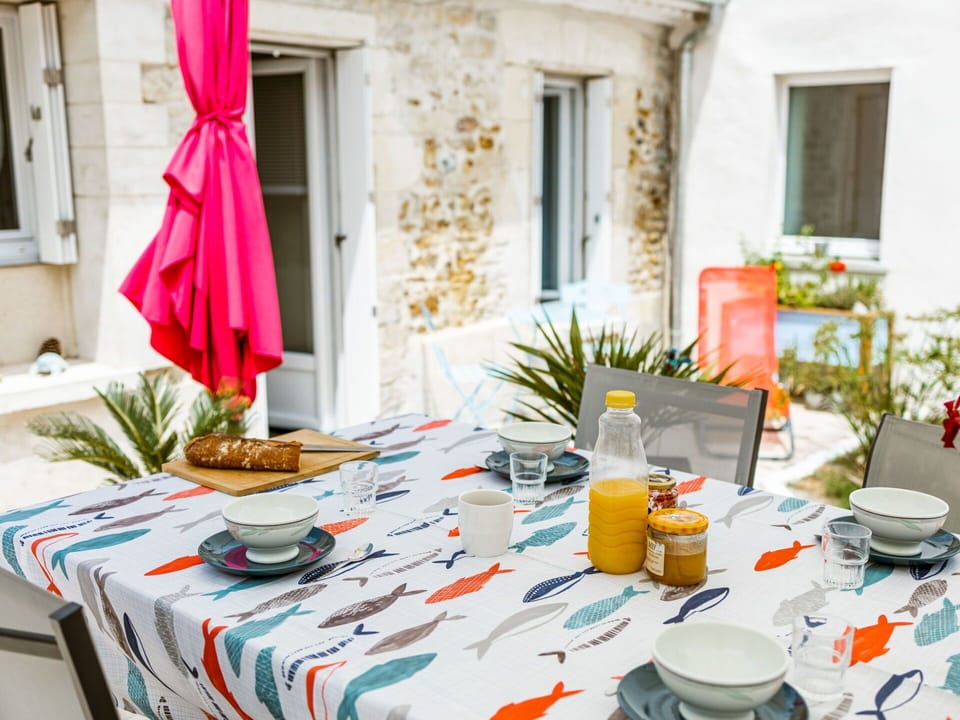 Table, Tableware, Property, Window, Plant, Green, Orange, Plate, Tablecloth, Interior Design