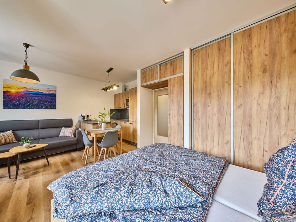 Furniture, Property, Comfort, Building, Interior Design, Lighting, Wood, Lamp, Bed Frame, Table