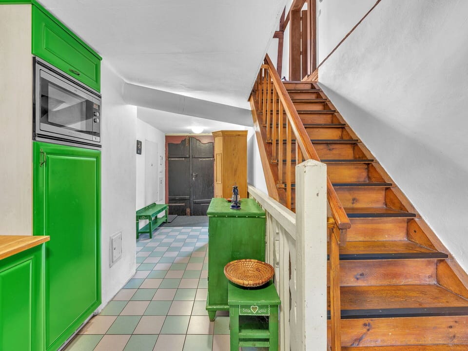 Green, Building, Wood, Flooring, Stairs, Floor, House, Hardwood, Ceiling, Wood Stain