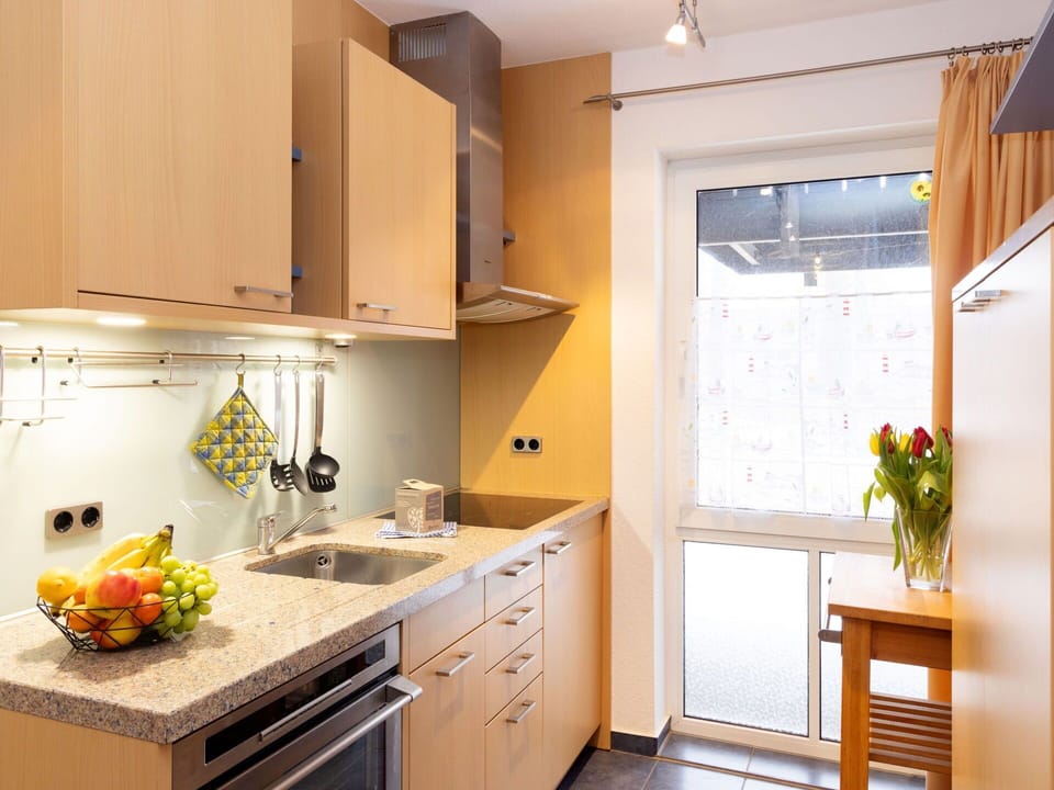 Kitchen, Countertop, Kitchen Appliance, Interior Design, Major Appliance, Cabinetry, Furniture, Kitchen Sink, Wood, Flooring