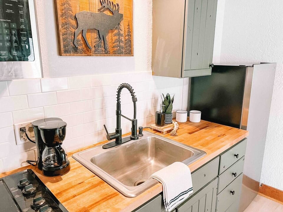 Enjoy a recently renovated kitchen that's stocked for a night in. 