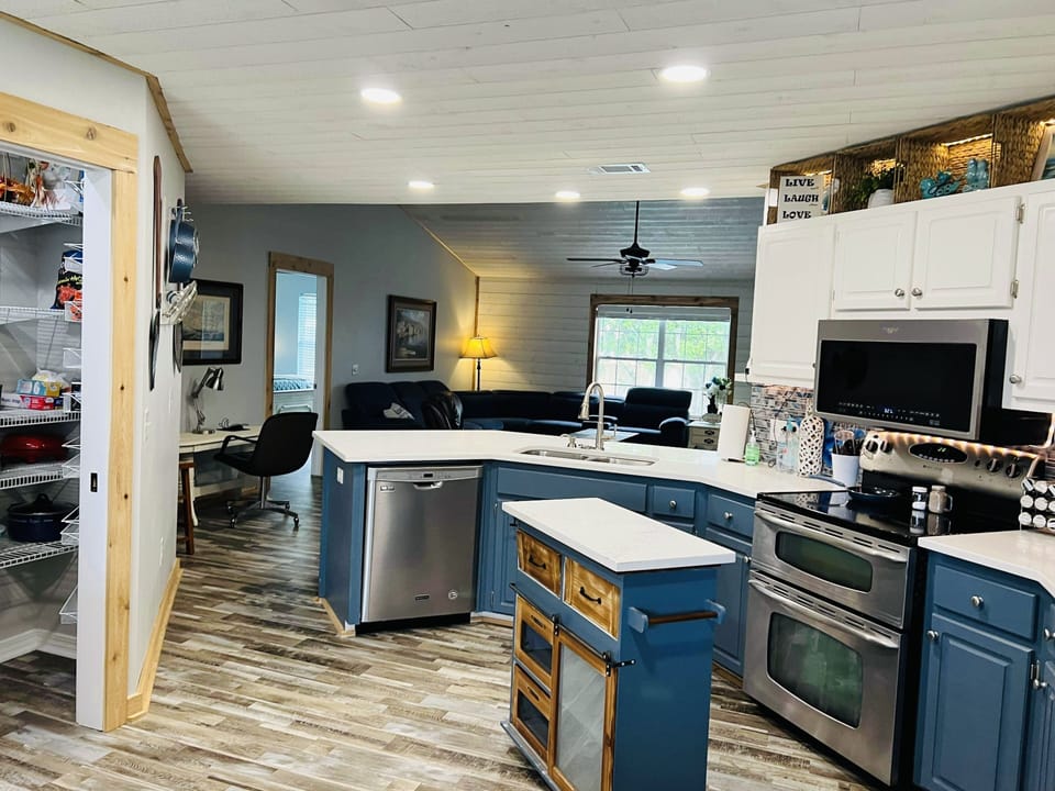 Large newly remodeled kitchen, fully stocked for all your culinary needs. 