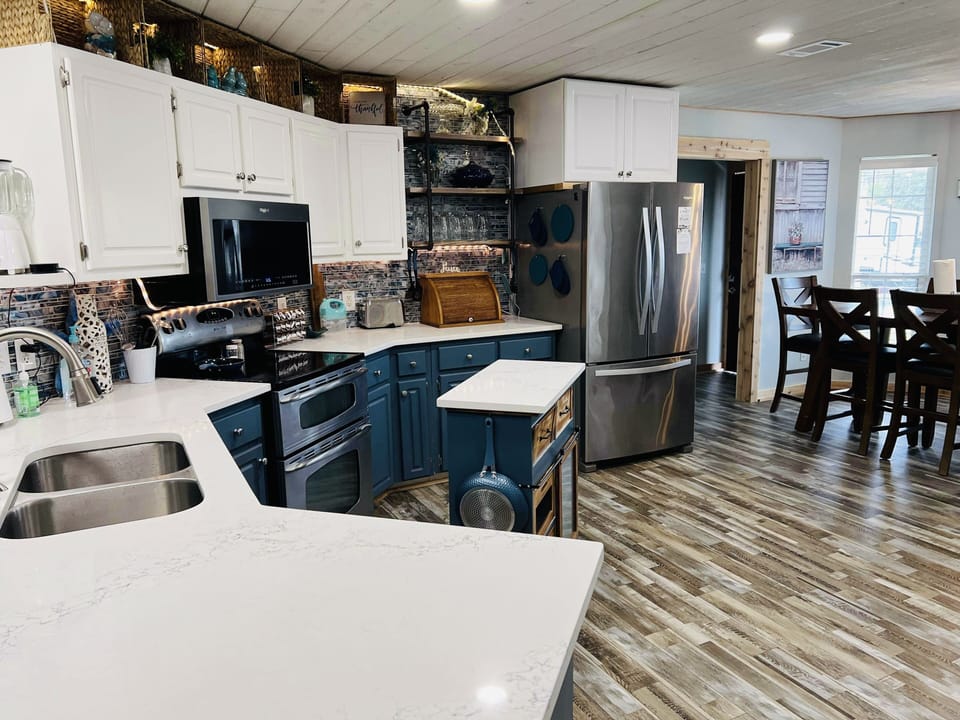 Large newly remodeled kitchen, fully stocked for all your culinary needs. 