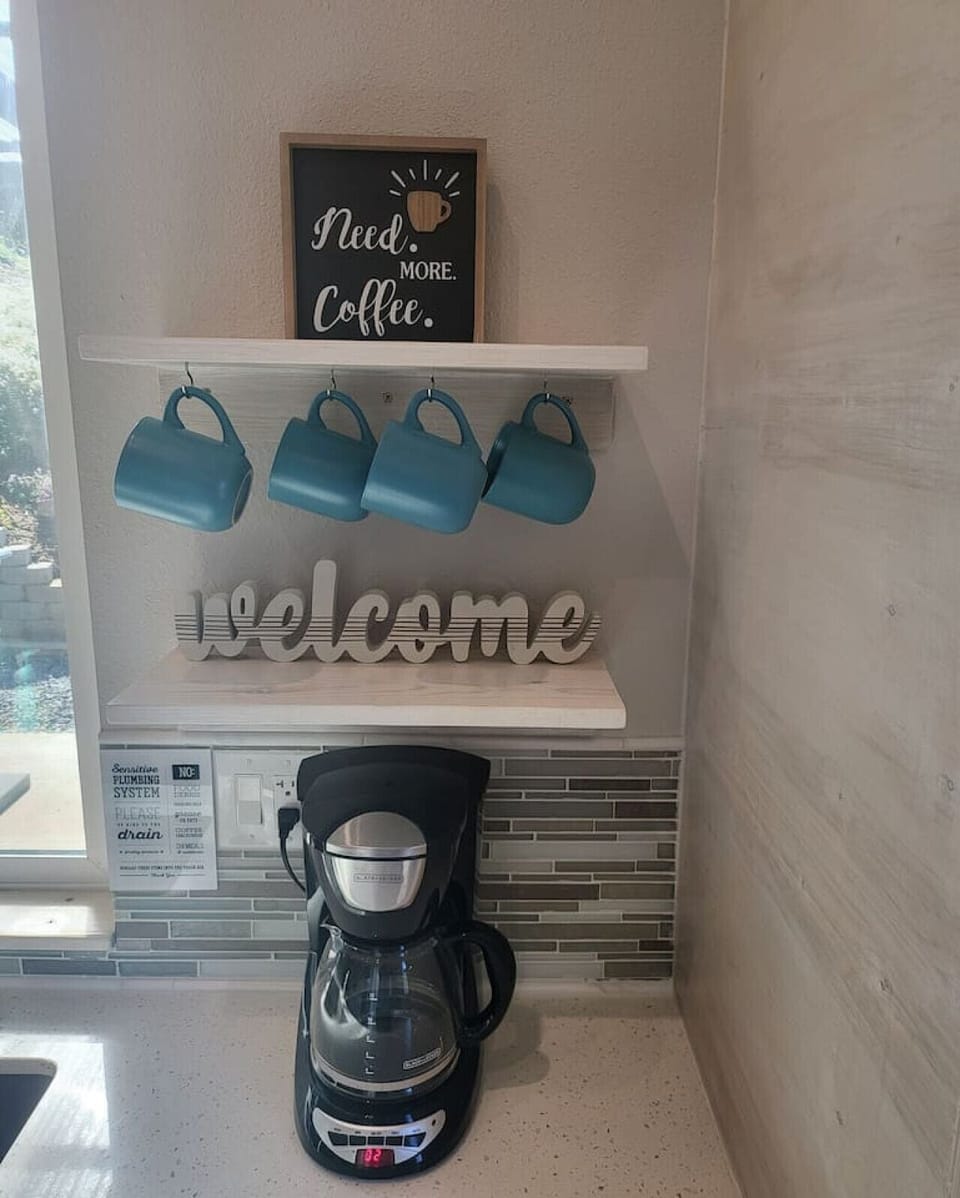 Enjoy coffee during your stay. We provide coffee grounds and filters for the drip style coffee maker.