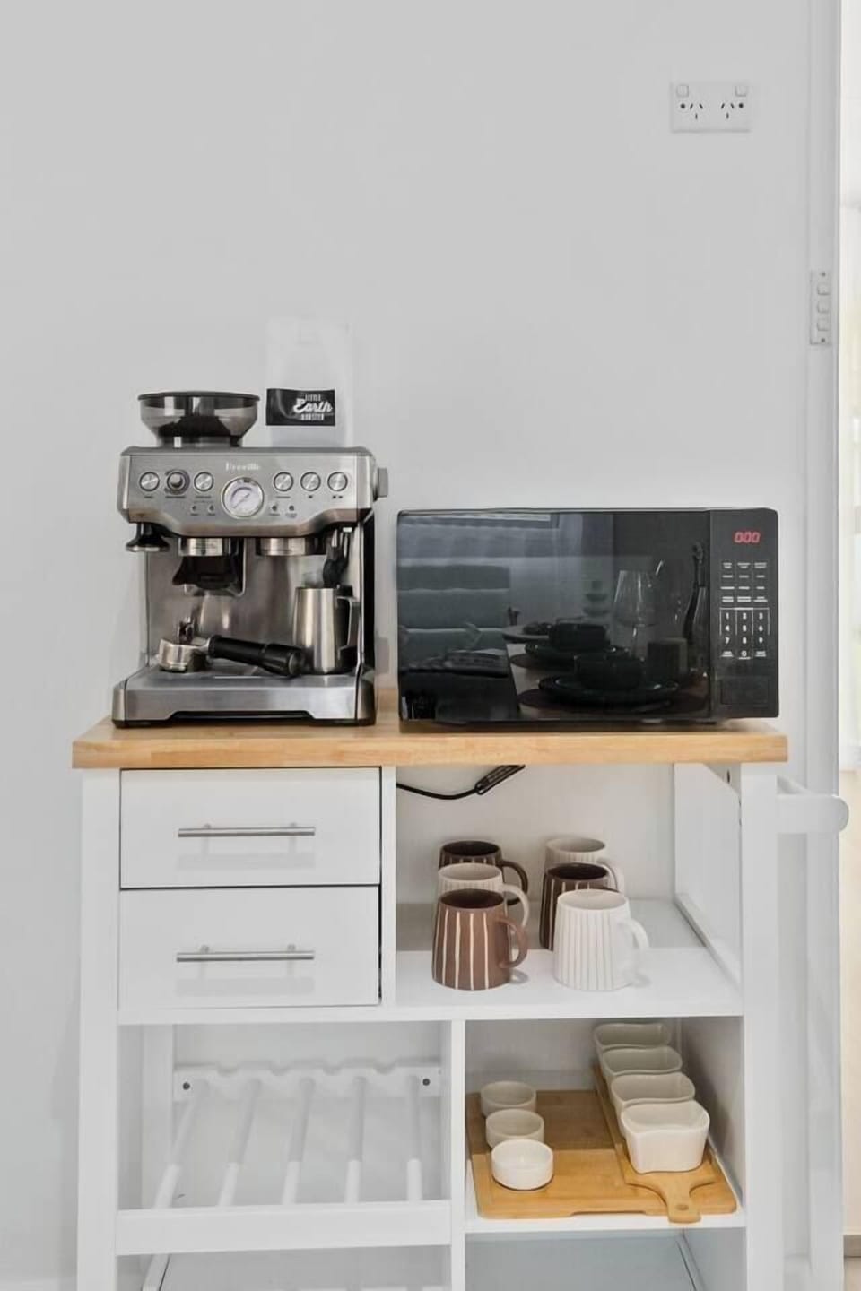 Fuel your day with an espresso machine provided.