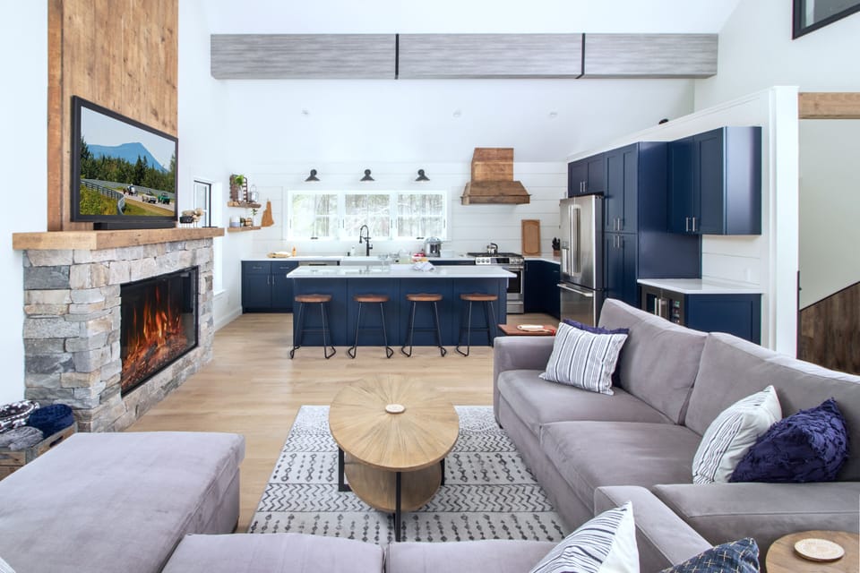 Relax in the open concept Great Room with comfy sofas.