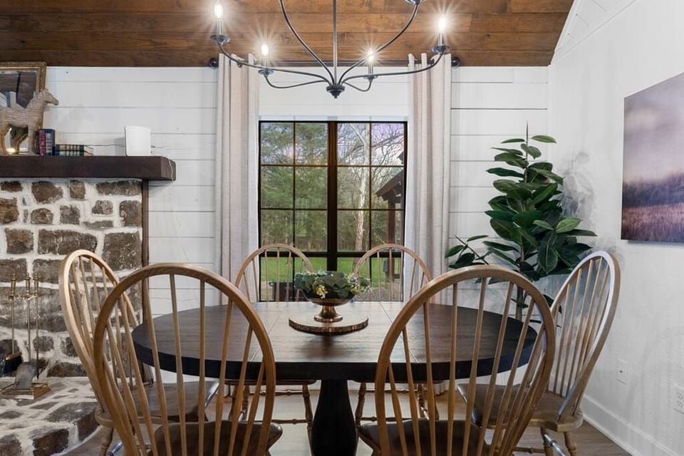 Spacious dining area in open living room