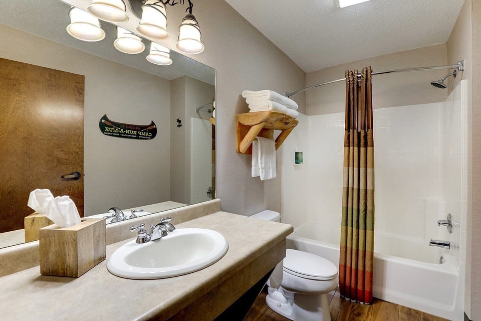 Get ready with plenty of counter space and mirror room.