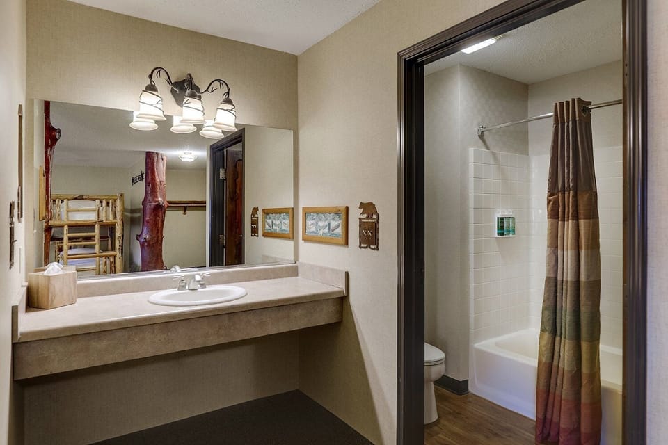 Start the day smoothly with an easy, well-lit bathroom setup.