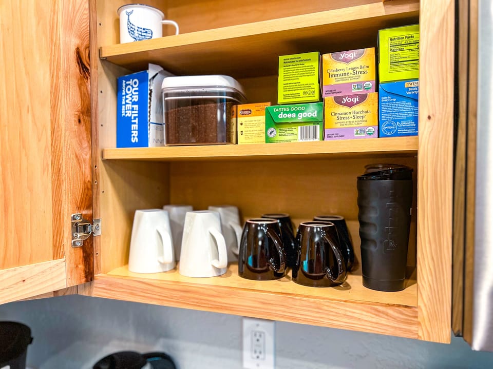 Wide variety of coffee and tea.