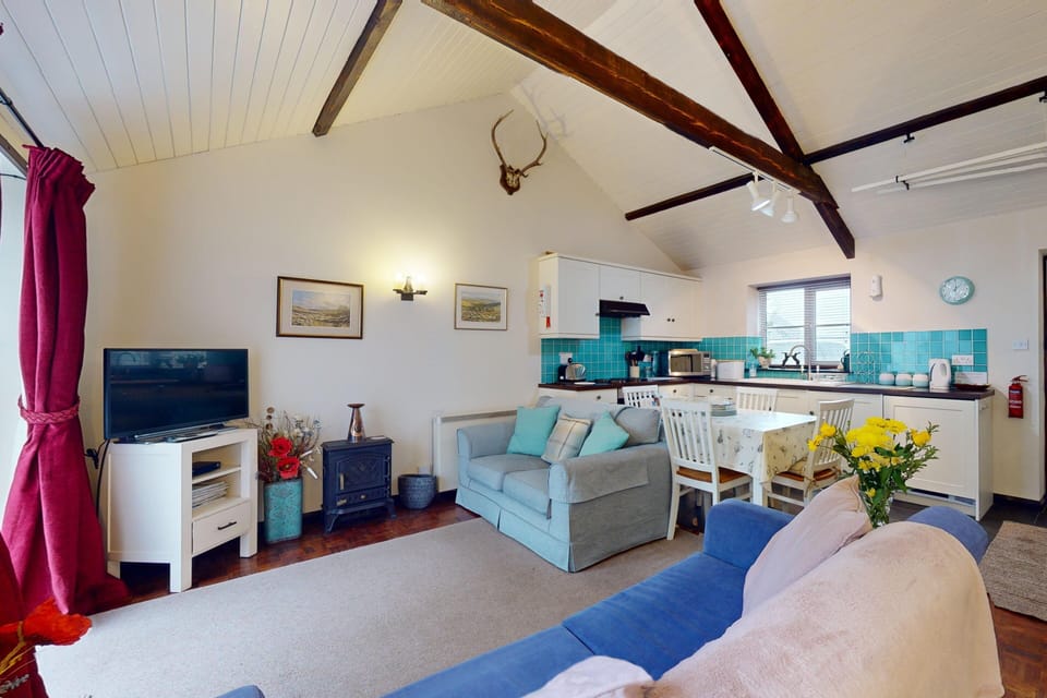 Cosy living area in Draydon Cottage