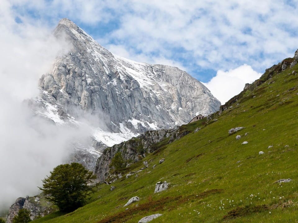 Cloud, Mountain, Sky, Plant, Natural Landscape, Slope, Snow, Grass, Terrain, Tree
