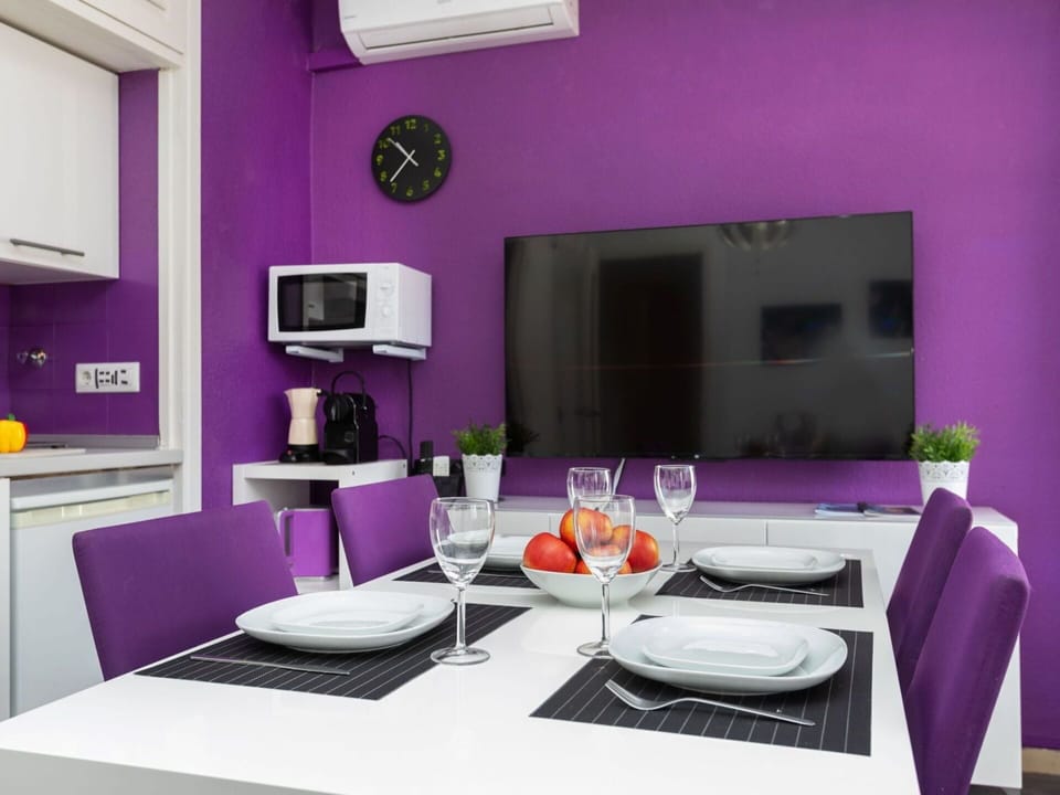 Furniture, Property, Table, Tableware, Building, Purple, Product, Decoration, Interior Design, Lighting