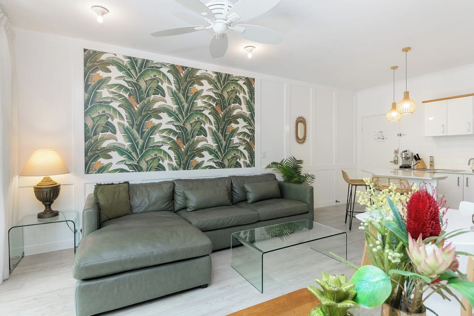 Spacious lounge with large sofa