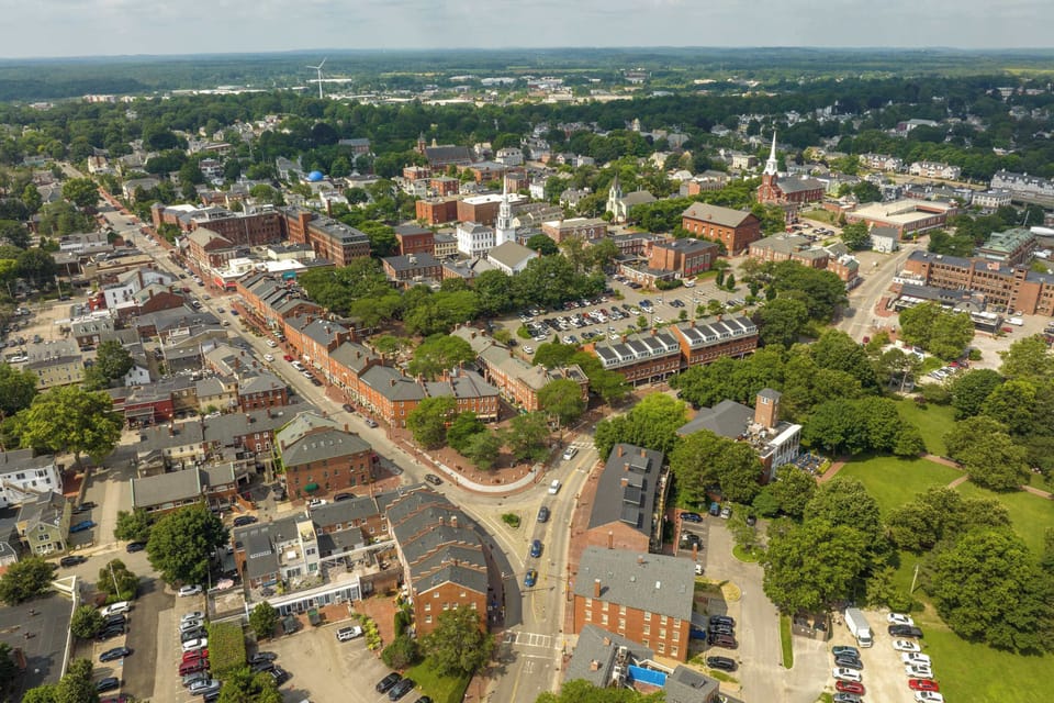 Aerial view of downtown Newburyport. You're just steps to all the top attractions
