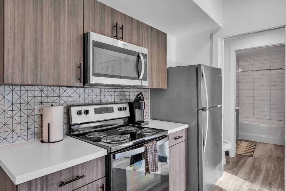 Kitchen area with bathroom access!