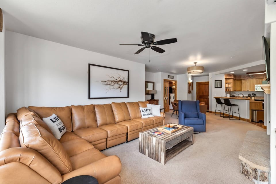 Sink into our plush sectional and relax after a day of adventure.