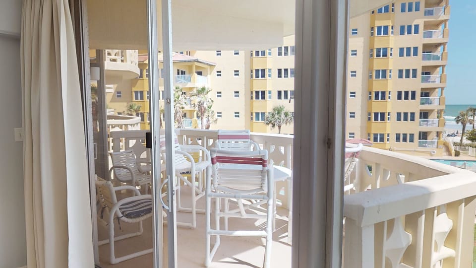 Sliding door from living room to balcony.
