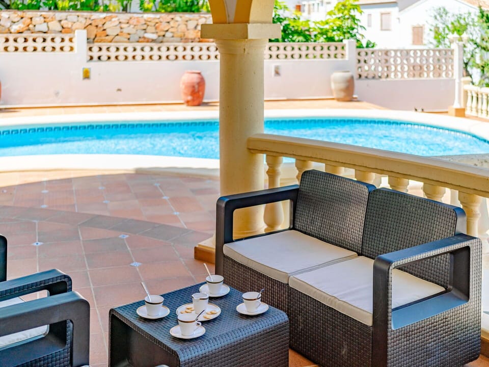 Furniture, Outdoor Furniture, Interior Design, Chair, Resort, Swimming Pool, Balcony, Patio, Wood Stain, Eco Hotel
