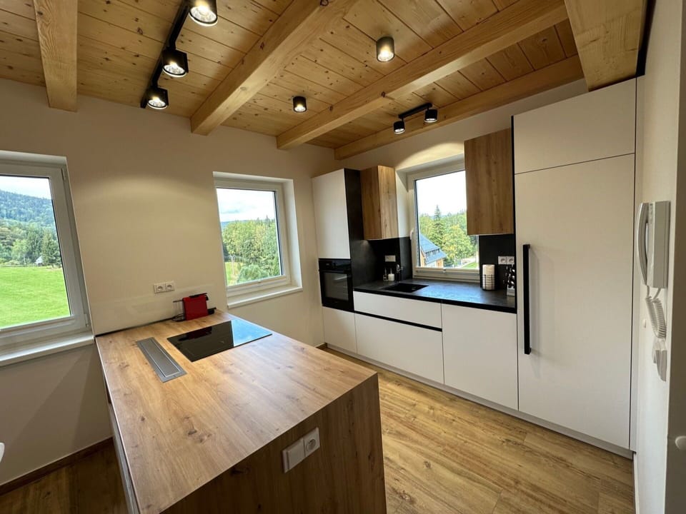 Cabinetry, Window, Building, Countertop, Wood, Interior Design, Kitchen, Floor, Wood Stain