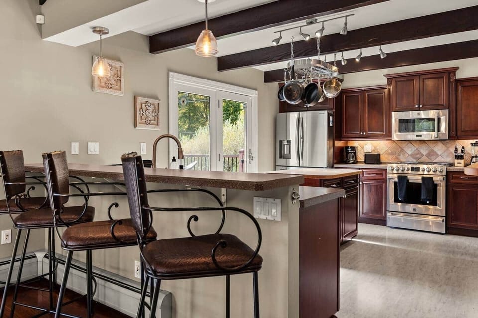 Open Kitchen with Butcher Block (main house)