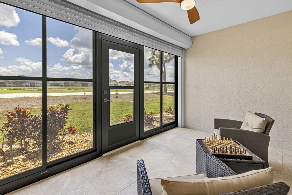 Lanai with golf course view 
