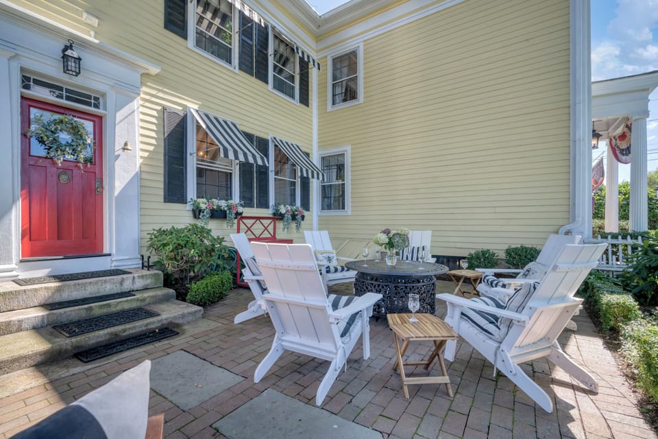 We've added 6 brand new Adirondack chairs and a gas fire pit for your enjoyment.