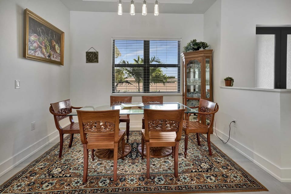 The dining room has a dedicated space in the home to give a feeling of comfort and privacy