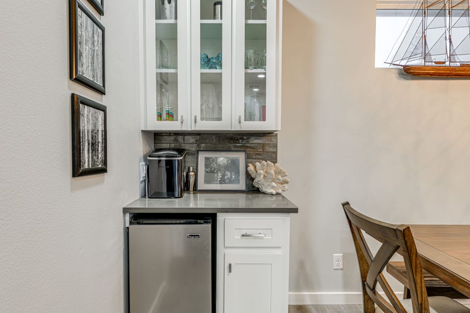 Bar Area | 2nd Floor | Drink Fridge + Ice Maker