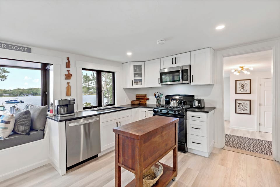 Updated kitchen with stainless steel appliances