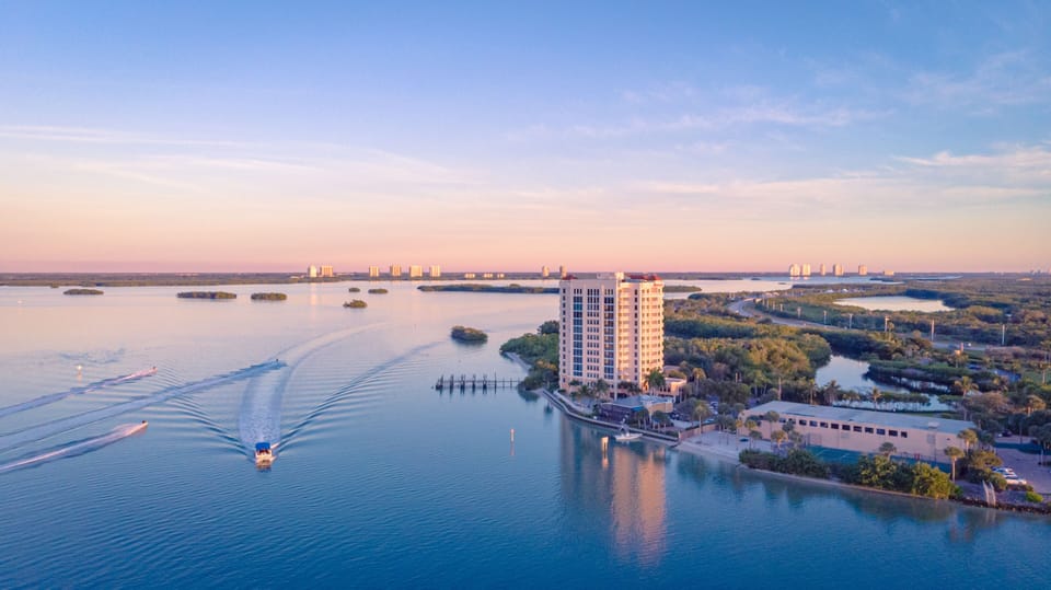 Soak in sweeping sunset panoramas over the sparkling bay.